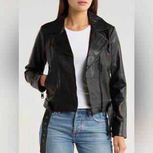 Elodie Black Faux Leather Moto Jacket